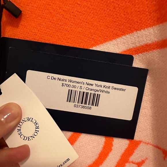 C De Noirs Women's New York orange Knit Sweater size small - Picture 4 of 4